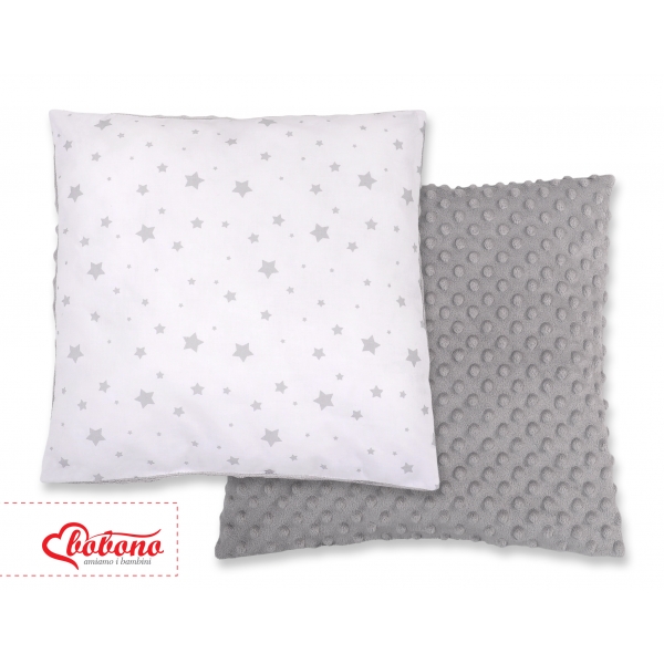 Doppelseitiges Kissen - Mini Sternchen grau