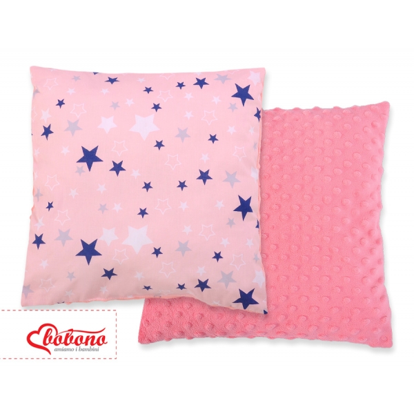 Doppelseitiges Kissen - rosa-blaue Sternen