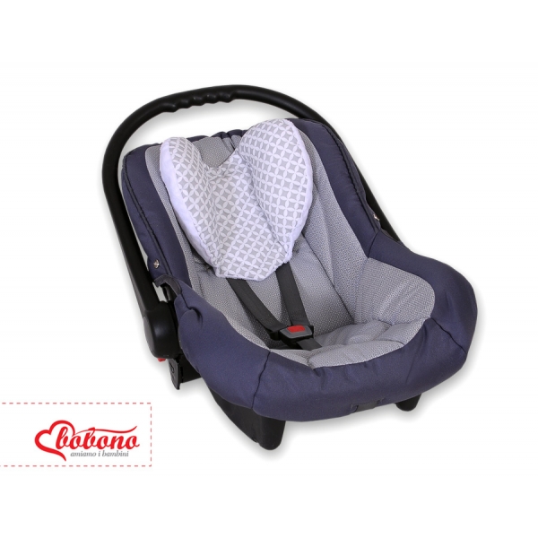 Doppelseitiges Kopfstützkissen Baby - Blumenmuster grau
