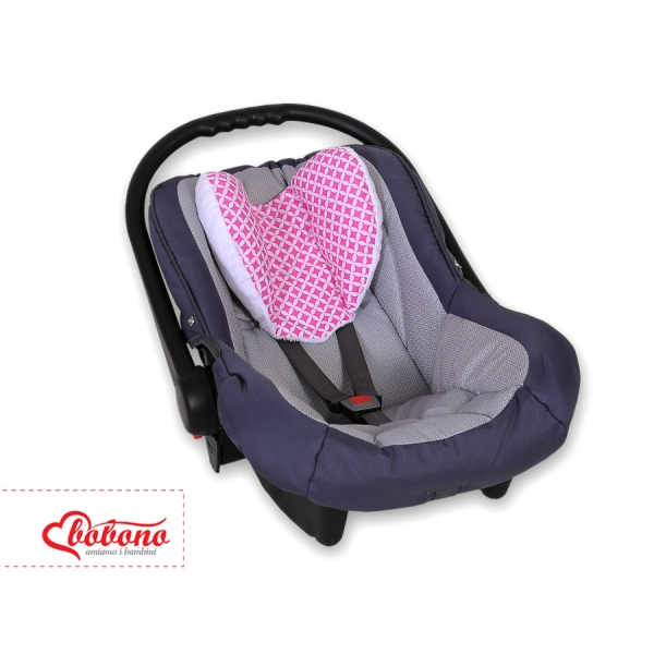 Doppelseitiges Kopfstützkissen Baby - Blumenmuster rosa