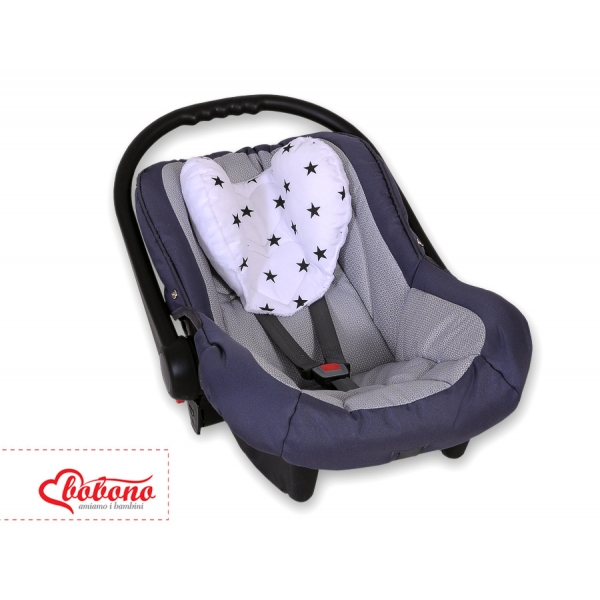 Doppelseitiges Kopfstützkissen Baby - Schwarze Sternchen