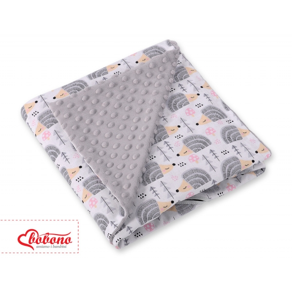 Double-sided car seat blanket - Igel grau