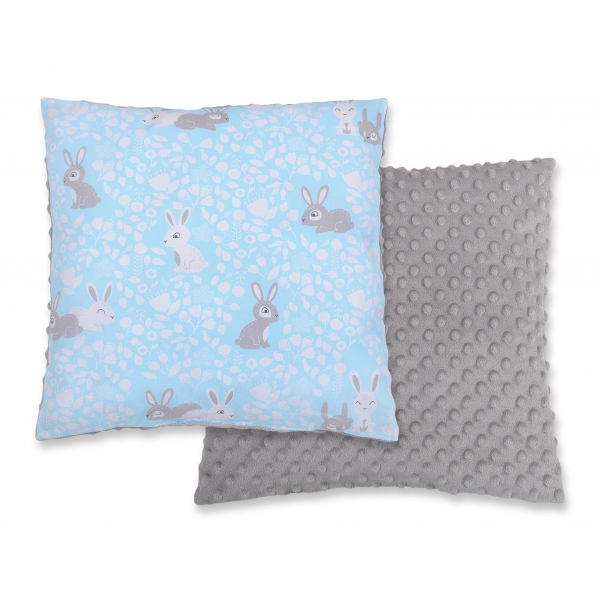 Doublesided Pillow - blaue Hasen