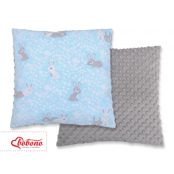 Doublesided Pillow - blaue Hasen