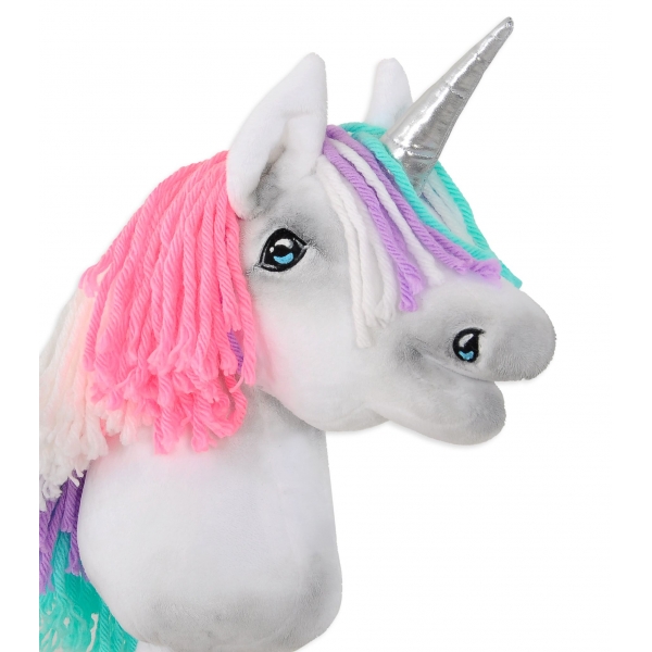 Einhorn Steckenpferd weiß A4 rosa