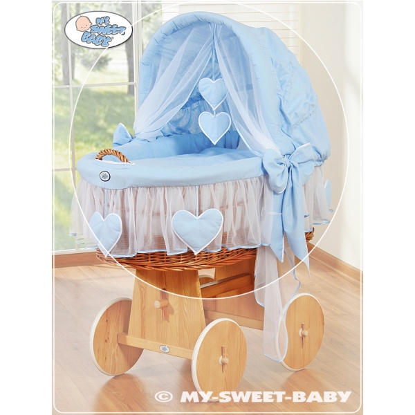 Bezug für Stubenwagen Blau für Jungen