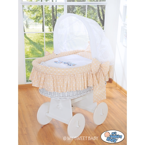 Stubenwagen Bezug Beige Punktmuster