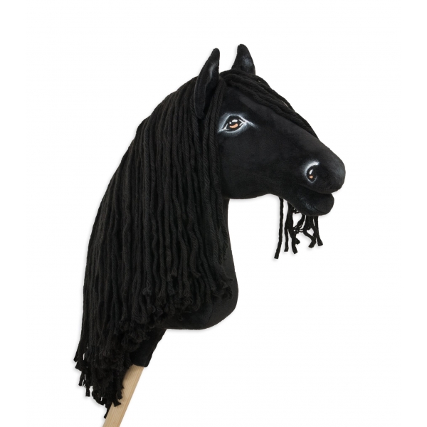Fantasie Steckenpferd mit Langer Mähne Schwarz