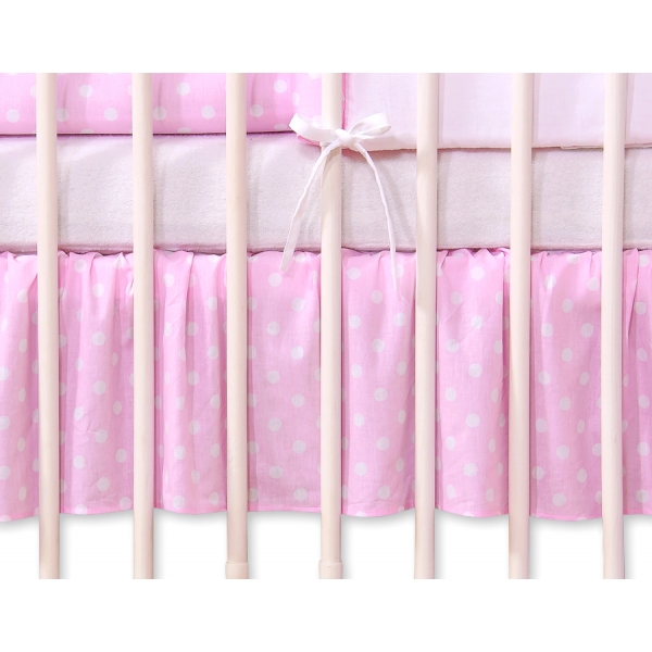 Fest gefaltete Rüsche 120x60cm - Hängende Herzen Rosa-Punktemuster