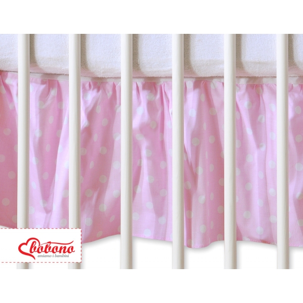 Fest gefaltete Rüsche 120x60cm - Hängende Herzen Rosa-Punktemuster