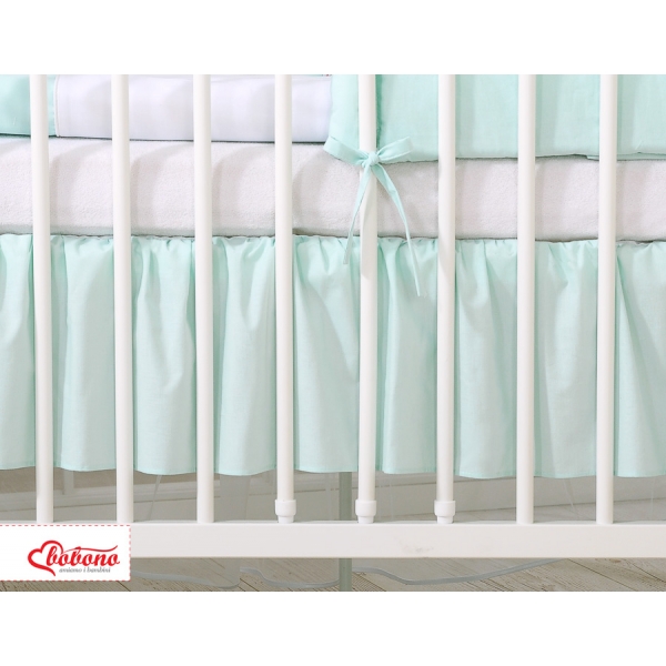 Fest gefaltete Rüsche Babybett 120x60cm - Little Prince/Princess minze