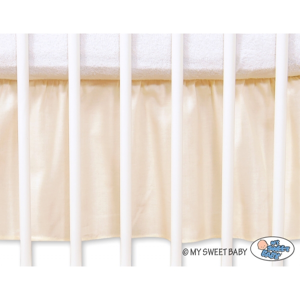 Fest gefaltete Rüsche Babybett 120x60cm - Teddy Bär Barnaba creme