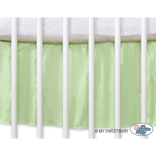 Fest gefaltete Rüsche Babybett 120x60cm - Teddy Bär Barnaba grün