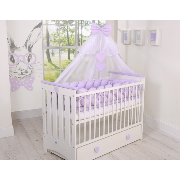 3.6m Knotenschlange Geflochtene Bettschlange Babybett XXL - lila