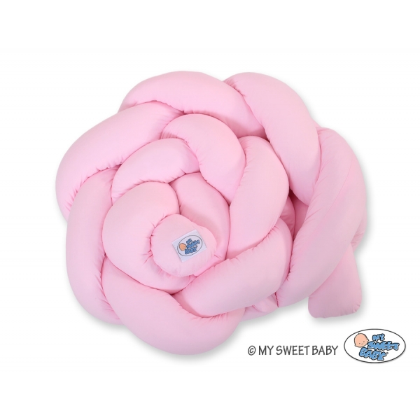 Geflochtene Bettschlange rosa pink für Baby Babybett