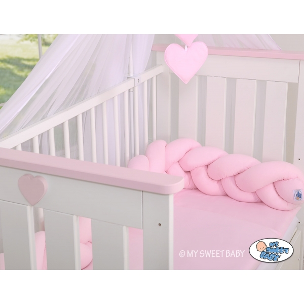 Geflochtene Bettschlange rosa pink für Baby Babybett
