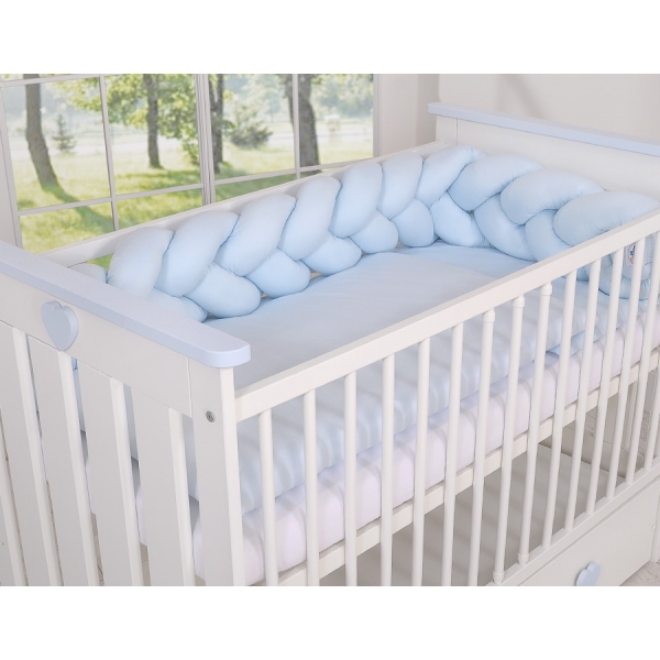 Geflochtene Bettschlange für Junge Babybett - blau Kinderbett