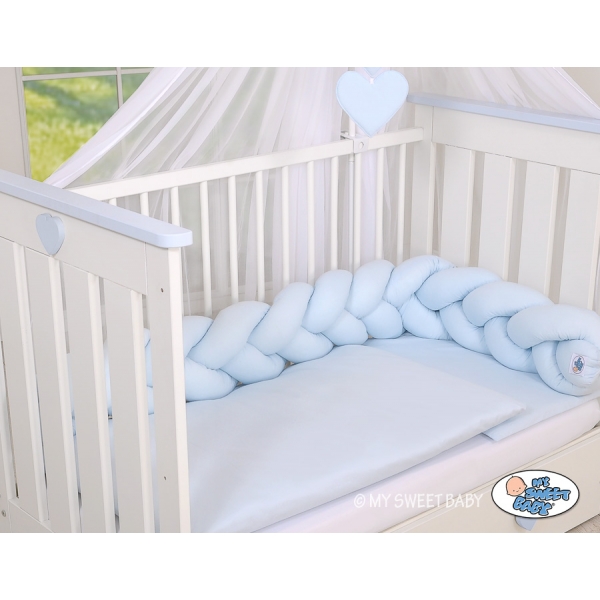 Geflochtene Bettschlange für Junge Babybett - blau Kinderbett