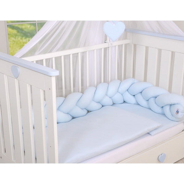 Geflochtene Bettschlange für Junge Babybett - blau Kinderbett
