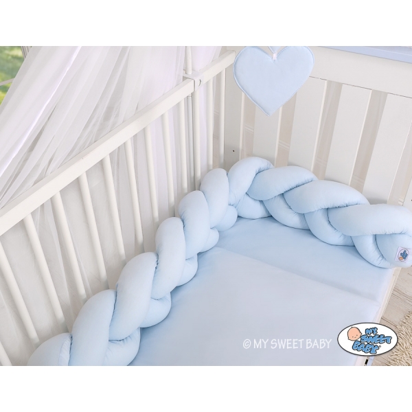 Geflochtene Bettschlange für Junge Babybett - blau Kinderbett