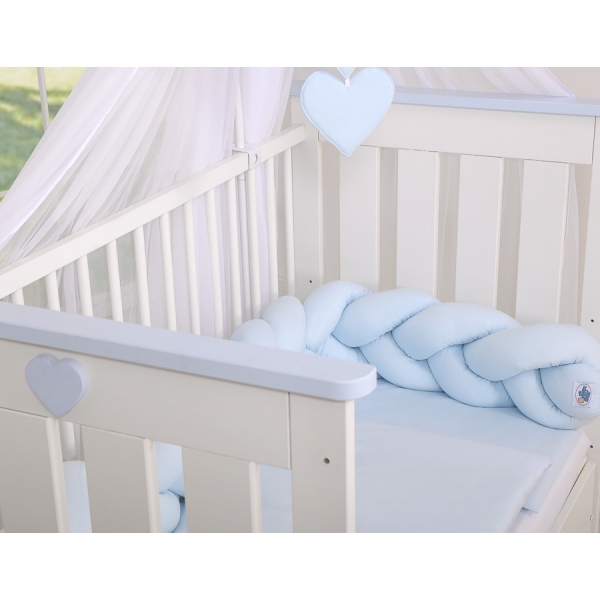 Geflochtene Bettschlange für Junge Babybett - blau Kinderbett