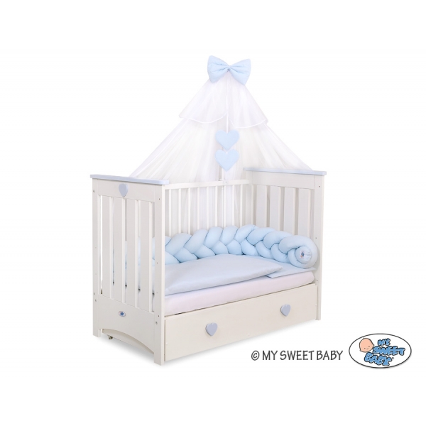 Geflochtene Bettschlange für Junge Babybett - blau Kinderbett