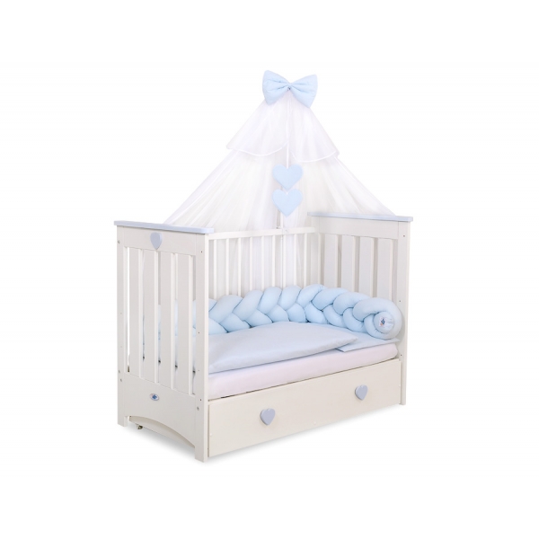 Geflochtene Bettschlange für Junge Babybett - blau Kinderbett