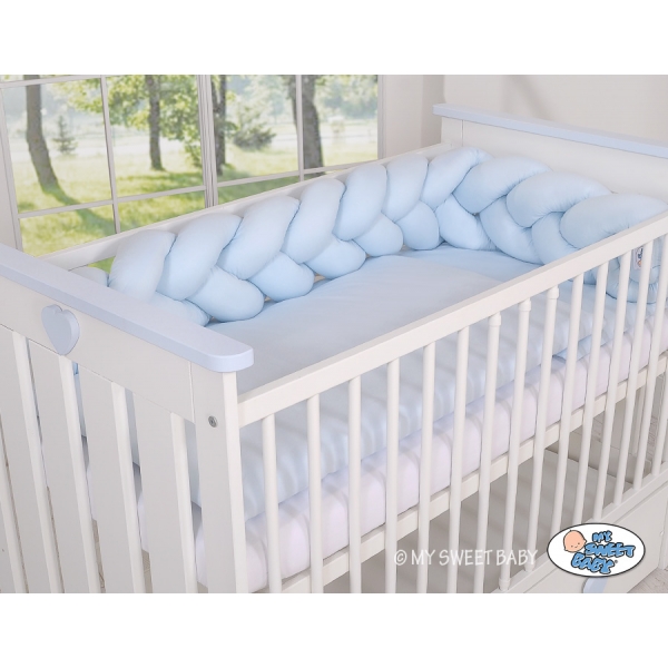 Geflochtene Bettschlange für Junge Babybett - blau Kinderbett
