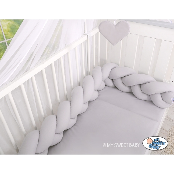 Geflochtene Bettschlange für Babybett-grau