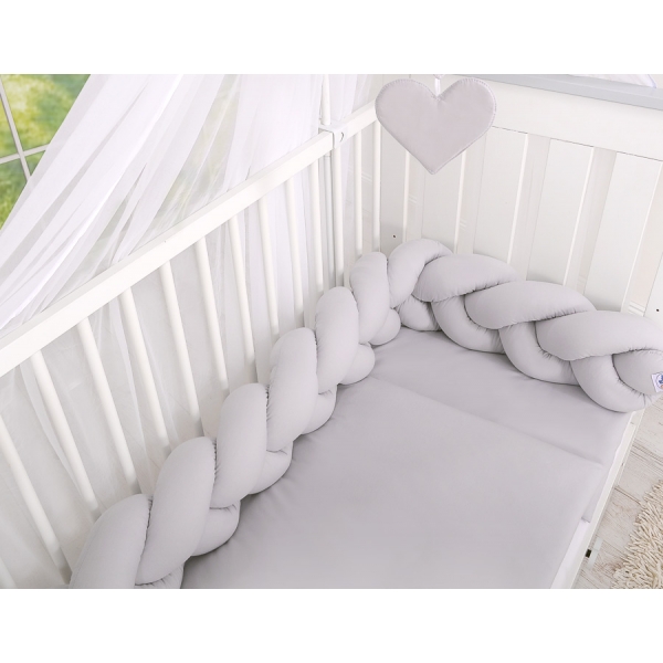 Geflochtene Bettschlange für Babybett-grau