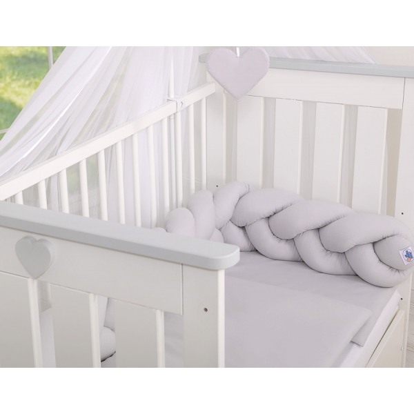 Geflochtene Bettschlange für Babybett-grau