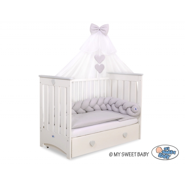 Geflochtene Bettschlange für Babybett-grau