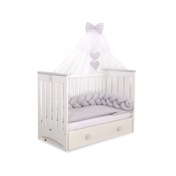Geflochtene Bettschlange für Babybett-grau