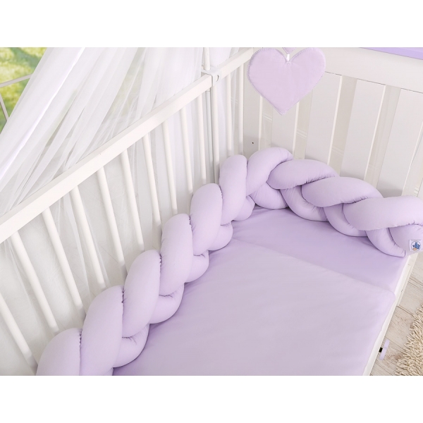 Geflochtene Bettschlange für Babybett-lila