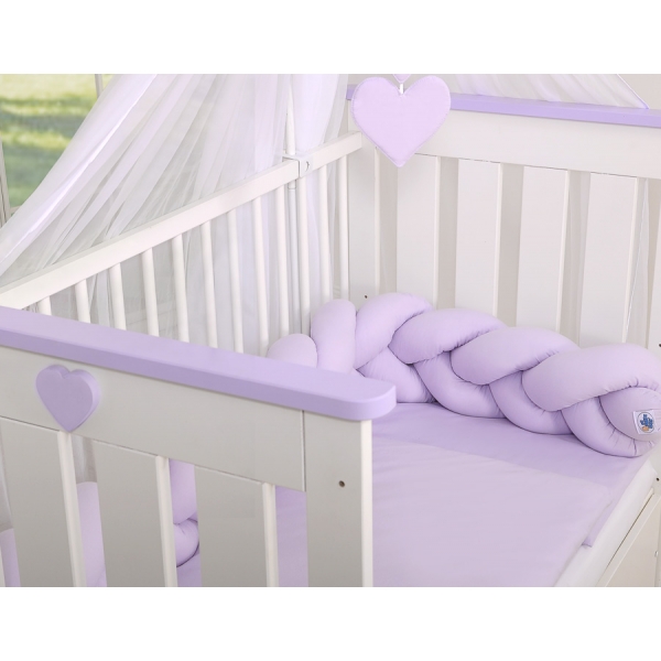 Geflochtene Bettschlange für Babybett-lila