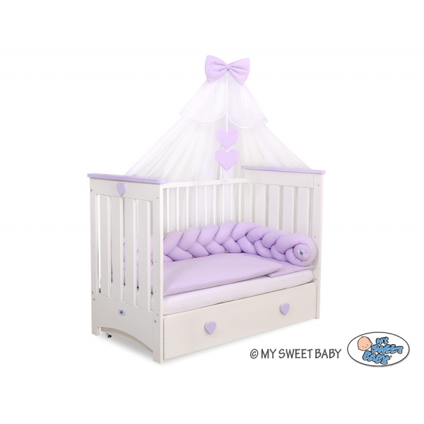 Geflochtene Bettschlange für Babybett-lila