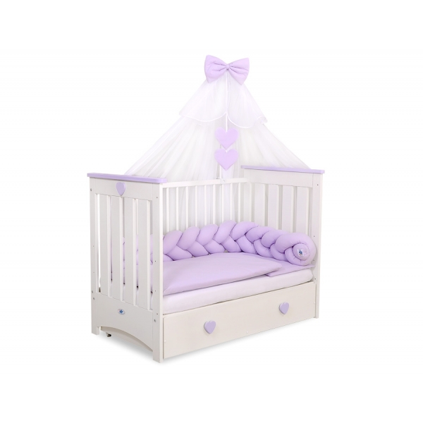Geflochtene Bettschlange für Babybett-lila