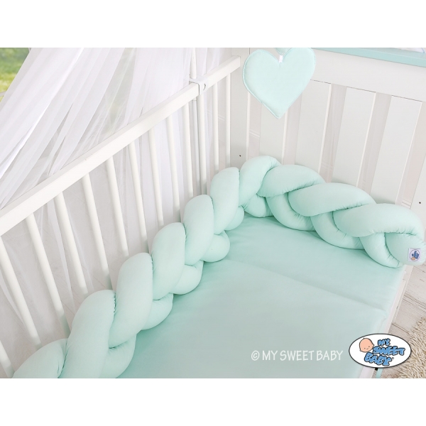 Geflochtene Bettschlange für Babybett-minze