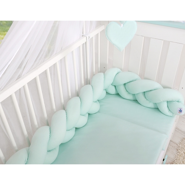 Geflochtene Bettschlange für Babybett-minze
