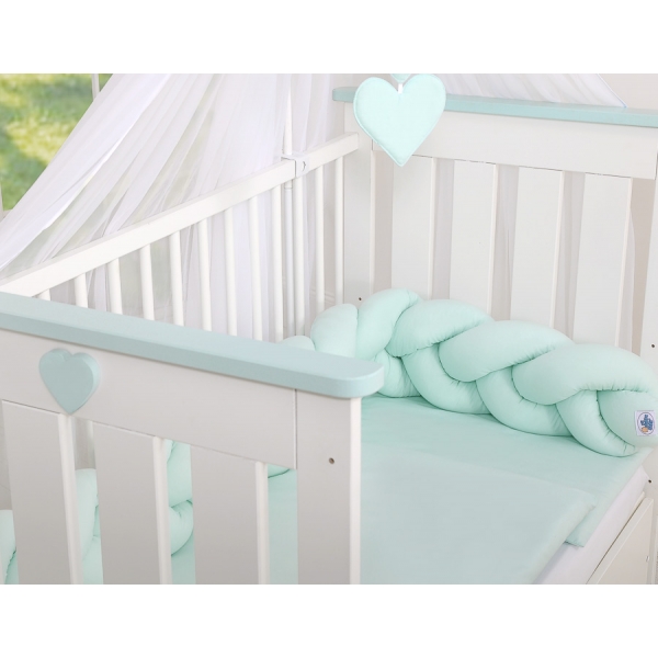 Geflochtene Bettschlange für Babybett-minze
