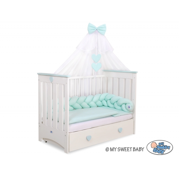 Geflochtene Bettschlange für Babybett-minze