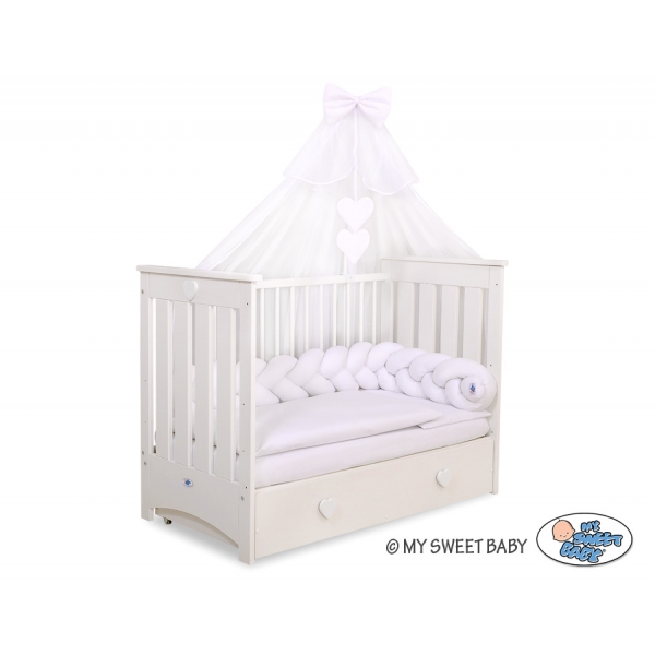 Geflochtene Bettschlange für Babybett-weiß Baumwolle Bettumrandung