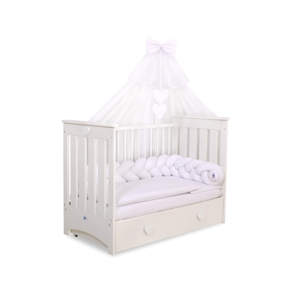 Geflochtene Bettschlange für Babybett-weiß Baumwolle Bettumrandung