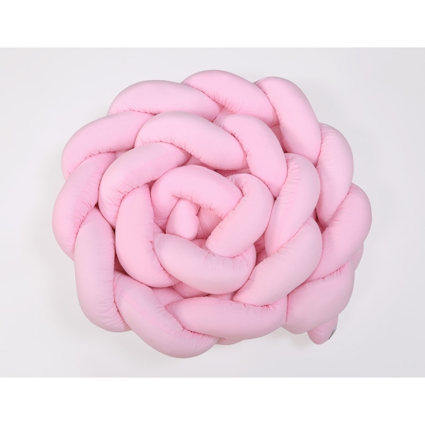 Geflochtene Bettschlange für Babybett XXL 360cm - rosa pink für Mädchen