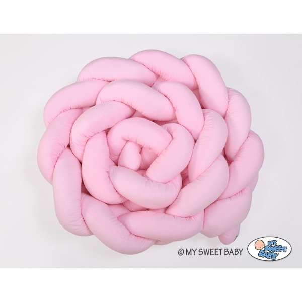 Geflochtene Bettschlange für Babybett XXL 360cm - rosa pink für Mädchen