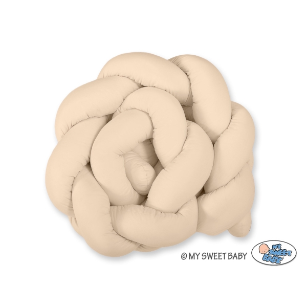 Geflochtene Kopfschutz Bettschlange für Babybett - beige