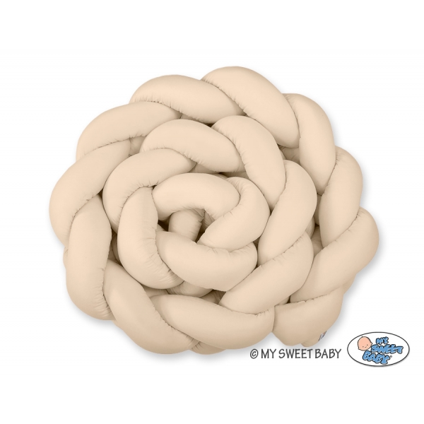 Bettverkleinerung Geflochtene Kopfschutz Bettschlange für Babybett XXL 3.6 m -beige