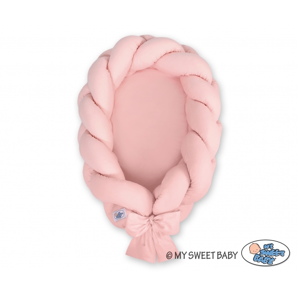 Geflochtene Babynest 2 in 1 Bettumrandung - altrosa