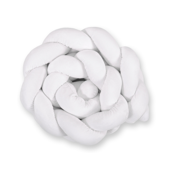 Geflochtene Schlange für Babybett minky 180cm - Kopfschutz Weiß