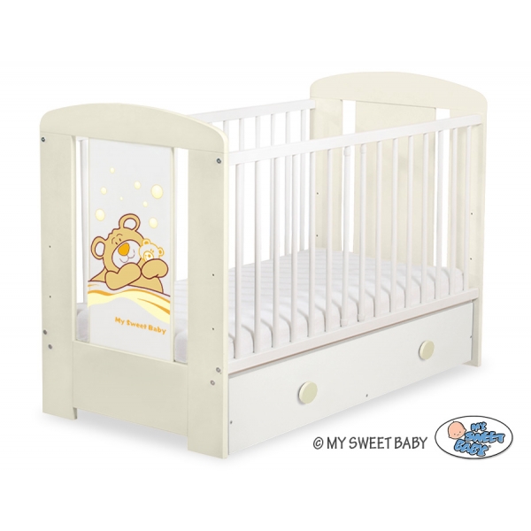 Gitterbett 120x60cm Teddy Bär Barnaba mit Schublade MAXI
